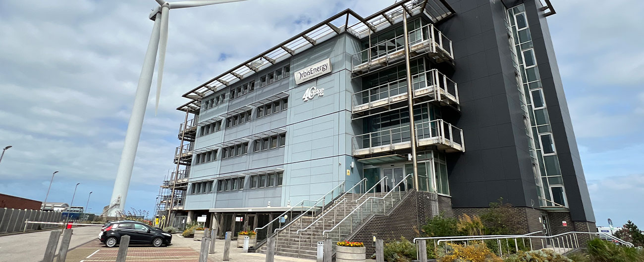 Extenal View of the new cladding at the Orbis Energy Centre, Lowestoft