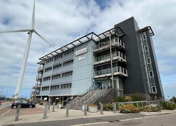 External of the new cladding at the Orbis Energy Centre in Lowestoft.