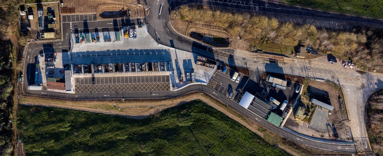 Ariel view of Foxhall Road Waste Recycling Centre