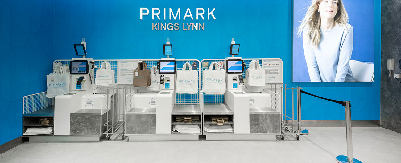 Self Checkout Service at refurbished store Primark Kings Lynn
