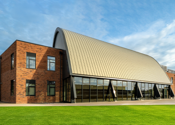 External view of the completed Mayflower Building, Boston