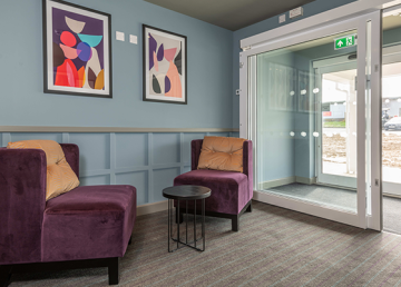 Inside the entrance to Premier Inn Eastbourne